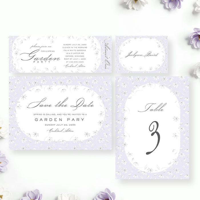 Lavender Garden Party Invitation Floral Spring Event Invite