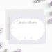 Lavender floral thank you card with personalized name, elegant purple note card for garden parties and spring celebrations-front