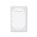 Personalized floral notepad with lavender background, white flowers, dotted writing lines, "Sunny notes" text, and custom name