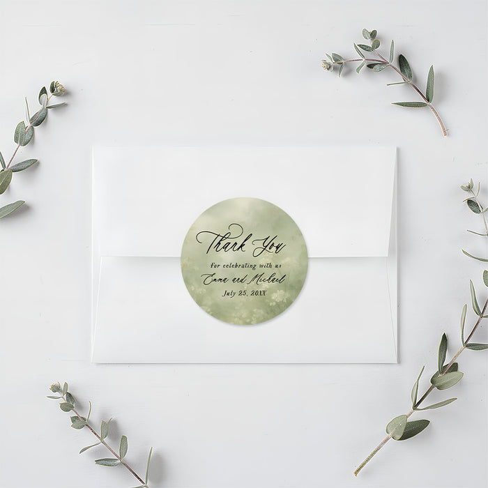 Personalized Garden Wedding Invitation with Greenery Monogram Wreath