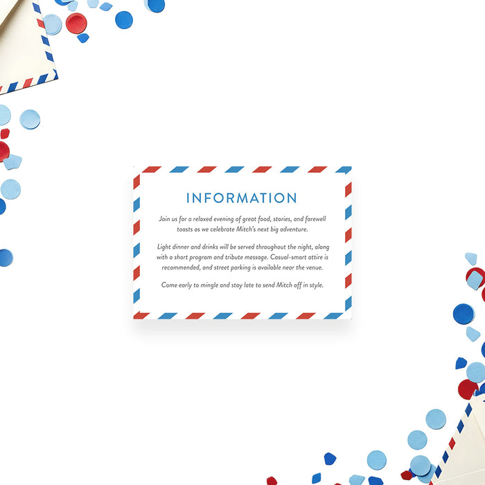 Going Away Party Invitation Airmail Farewell Design