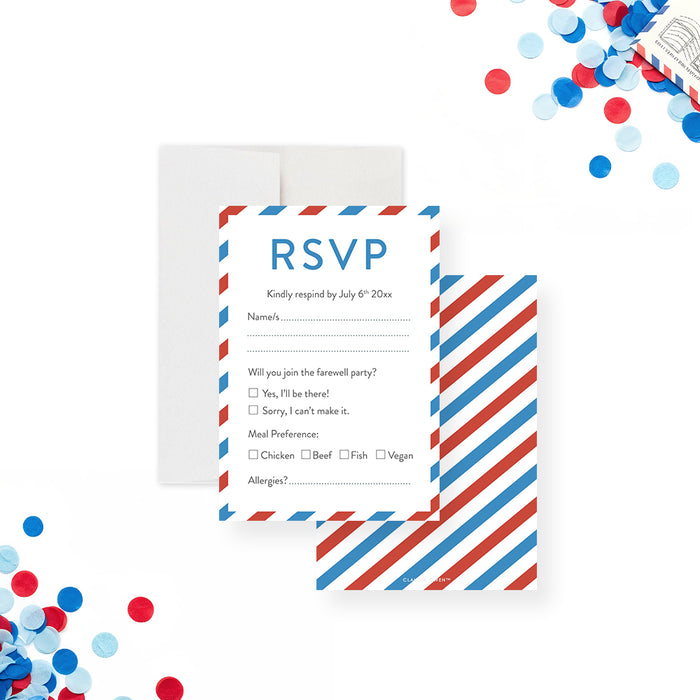 Going Away Party Invitation Airmail Farewell Design