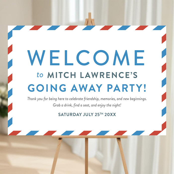 Going Away Party Invitation Airmail Farewell Design