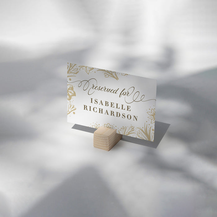 Personalized Gold Floral Wreath Wedding Invitation