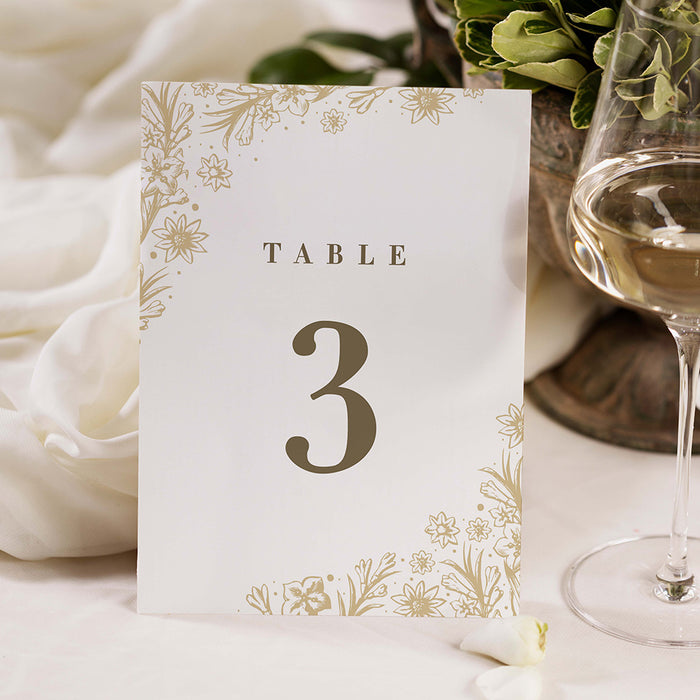 Personalized Gold Floral Wreath Wedding Invitation