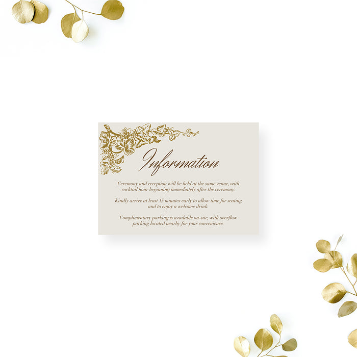 Personalized Gold Grapevine Vineyard Wedding Invitation