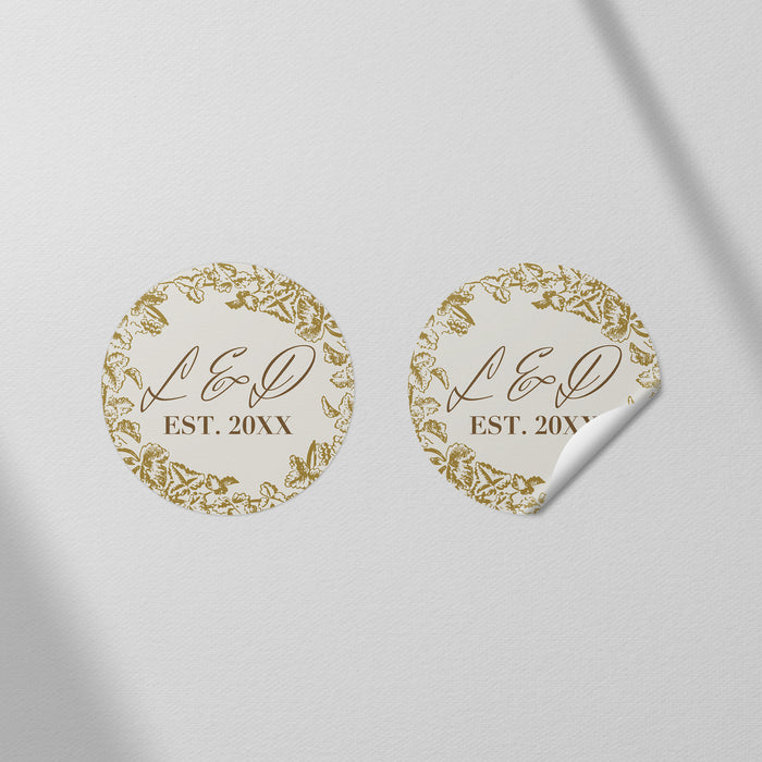 Personalized Gold Grapevine Vineyard Wedding Invitation