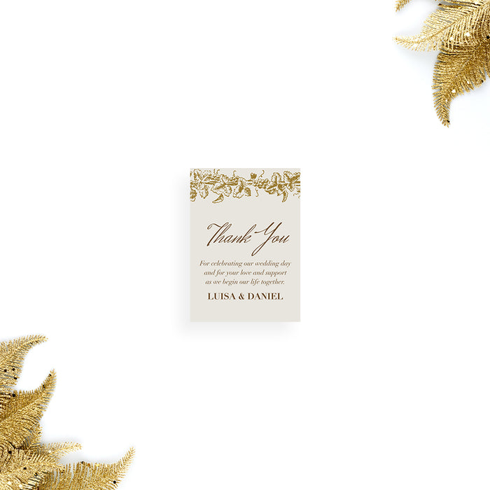 Personalized Gold Grapevine Vineyard Wedding Invitation