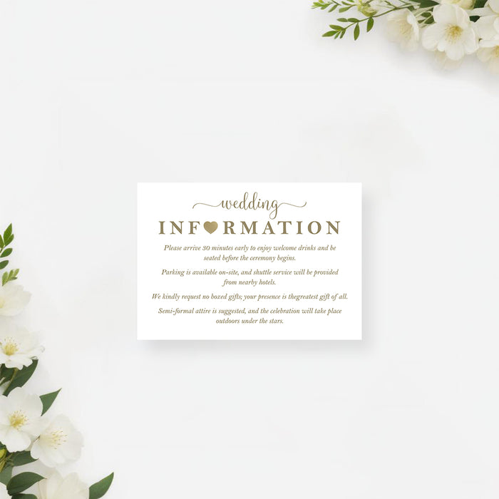 Personalized Elegant Gold Heart Wedding Invitation