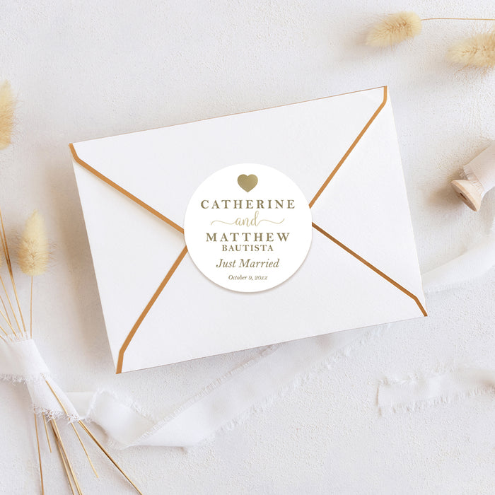 Personalized Elegant Gold Heart Wedding Invitation