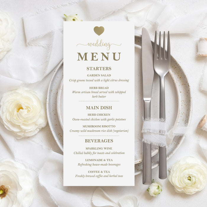 Personalized Elegant Gold Heart Wedding Invitation
