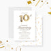 Modern gold balloon anniversary party invite for 10 years of marriage