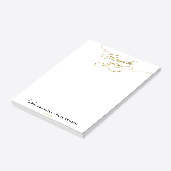 Prom Night Notepad with Elegant Typography, Personalized Thank You Notepad for Guests and Attendees, Unique Party Notepad Favor