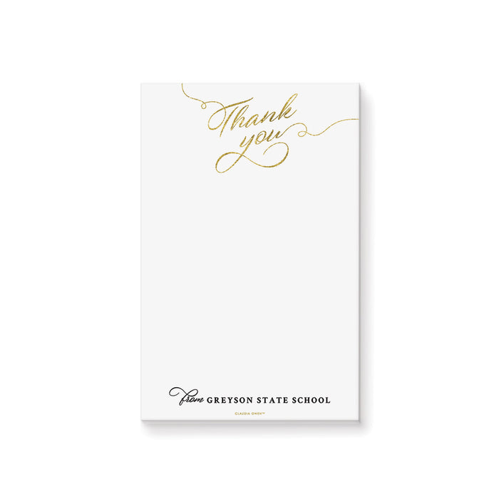 Prom Night Notepad with Elegant Typography, Personalized Thank You Notepad for Guests and Attendees, Unique Party Notepad Favor