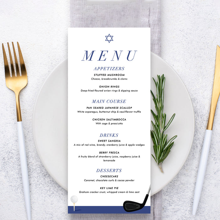 Golf Bar Mitzvah Invitation Sports Theme Design