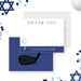 Bar Mitzvah thank you card featuring a golf ball and Star of David, Jewish golf-themed stationery gift.-front-back