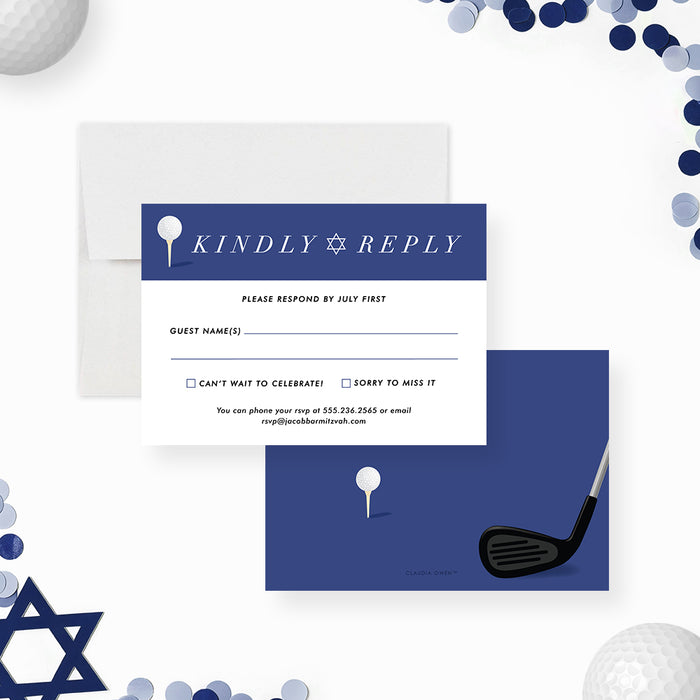 Golf Bar Mitzvah Invitation Sports Theme Design