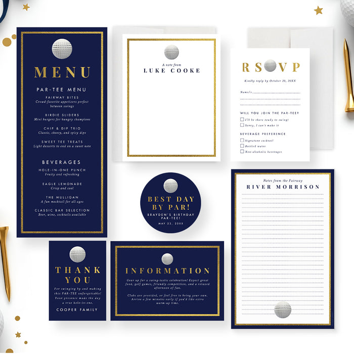 Personalized Golf Birthday Party Invitation Par Tee