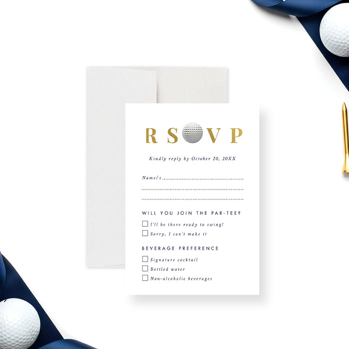 Personalized Golf Birthday Party Invitation Par Tee
