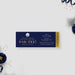 Personalized golf birthday party ticket invitation with navy design, golf ball artwork, and Par Tee wording