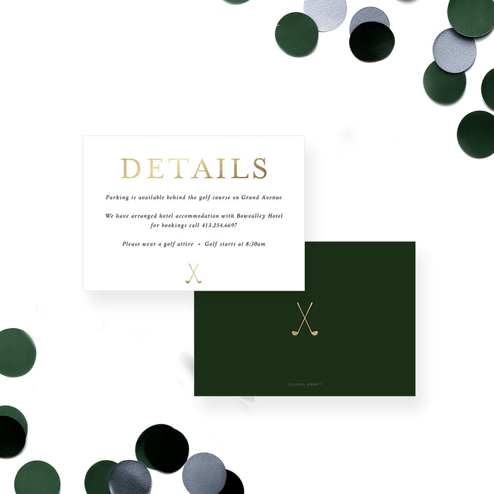 Corporate Golf Event Invitation Green and Gold Design