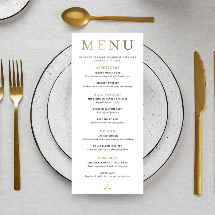 Corporate Golf Event Invitation Green and Gold Design