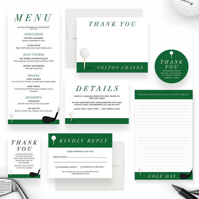 Personalized Golf Party Invitation Custom Sports Event Card