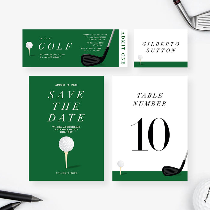 Personalized Golf Party Invitation Custom Sports Event Card