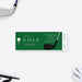 Custom green golf event ticket invitation featuring a golf ball and club design, with personalized event details.