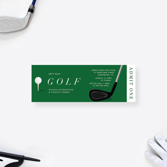 Personalized Golf Party Invitation Custom Sports Event Card