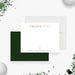 Golf-themed corporate thank you card with crossed golf clubs, printed note card for expressing appreciation to valued guests and clients.-front-back