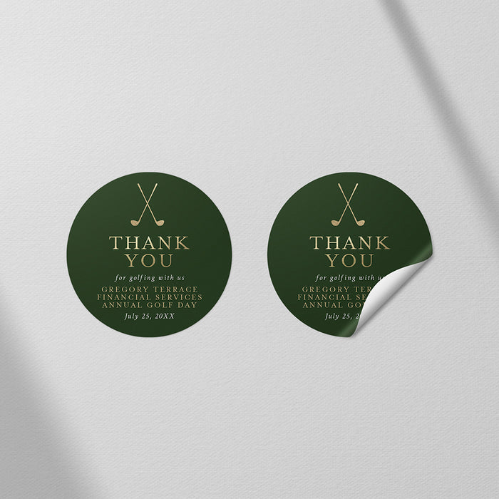 Corporate Golf Event Invitation Green and Gold Design