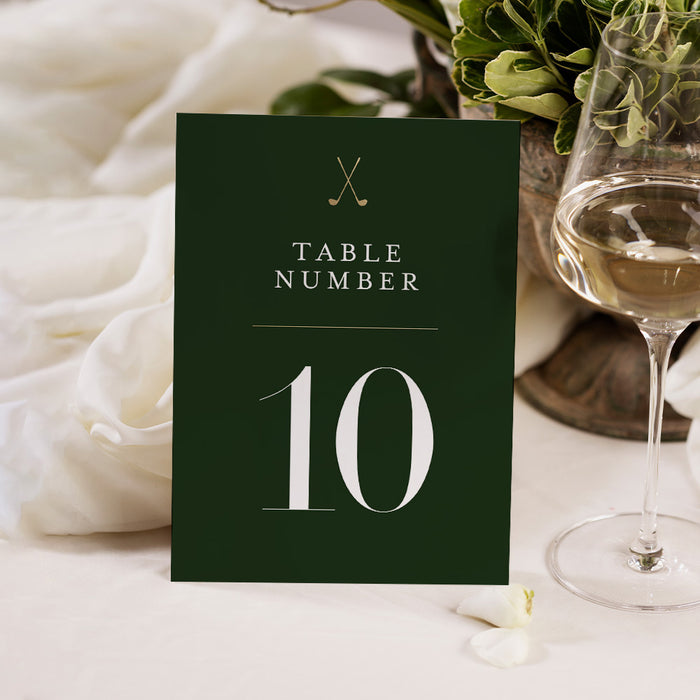 Corporate Golf Event Invitation Green and Gold Design