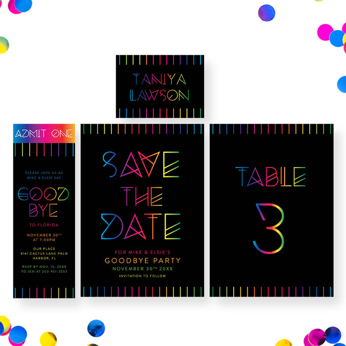 Goodbye Party Invitation Moving Away Party Colorful Farewell Invite