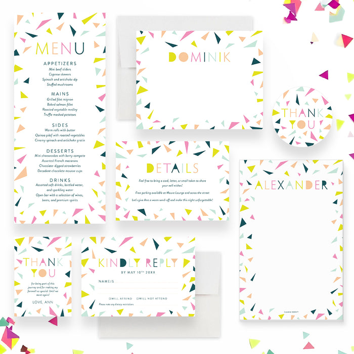 Farewell Party Invitation Colorful Goodbye Celebration Card