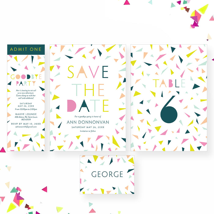 Farewell Party Invitation Colorful Goodbye Celebration Card