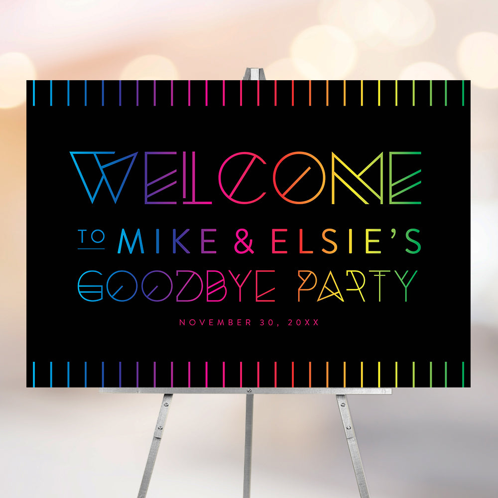 Goodbye Party Welcome Sign Colorful Farewell Party Decor