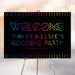 Colorful goodbye party welcome sign black background farewell party decor entrance sign