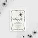 Gothic spider birthday invitation featuring a black widow design and black border, ideal for spooky events.-front