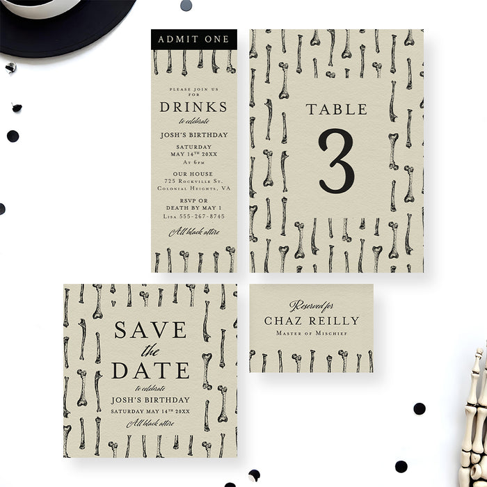 Gothic Birthday Invitation Spooky Halloween Party Card