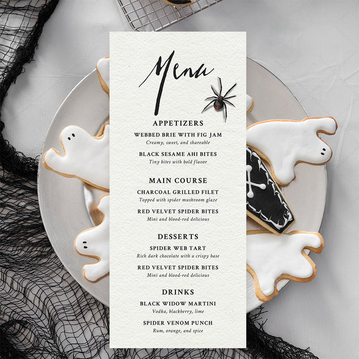 Gothic Spider Birthday Invitation Spooky Halloween Party Invitation