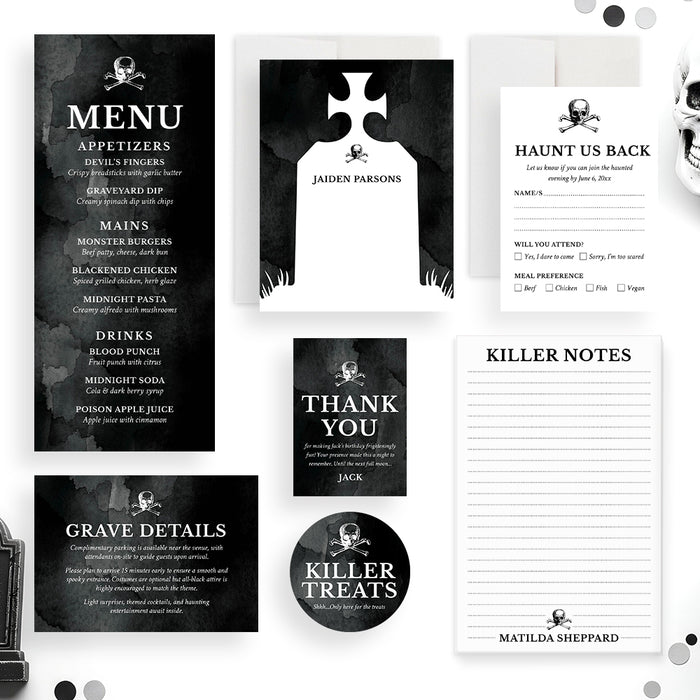 Gothic Coffin Birthday Invitation Spooky Party