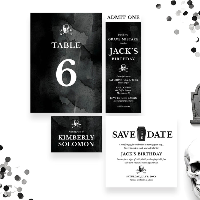 Gothic Coffin Birthday Invitation Spooky Party