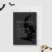 Gothic save the date card with skull illustration and Spanish text “Reserva la Fecha” for a Death to My Youth themed birthday party.-front