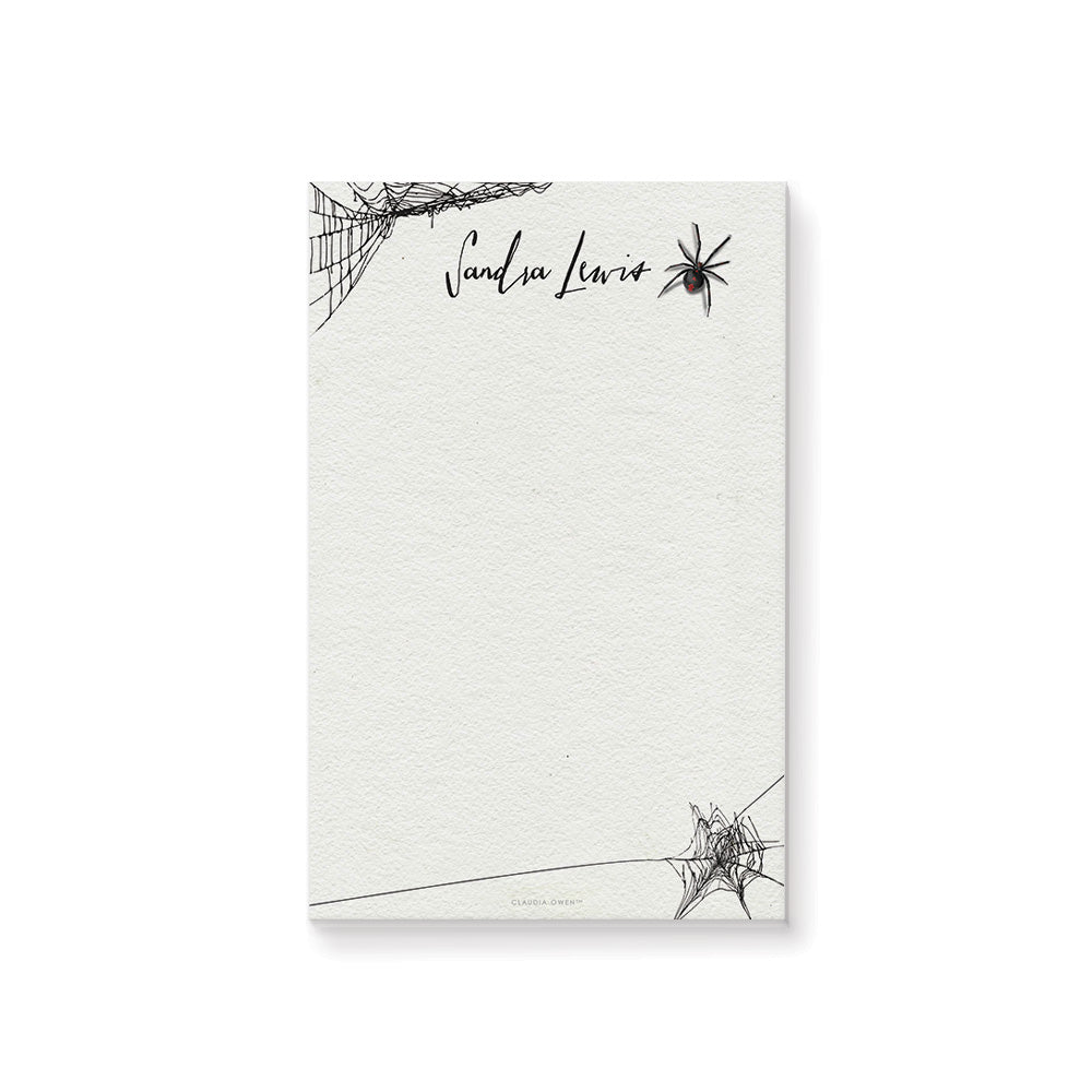Personalized Gothic Notepad with Black Widow Spider Design