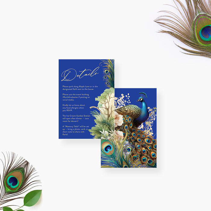 Elegant Peacock Graduation Party Invitation