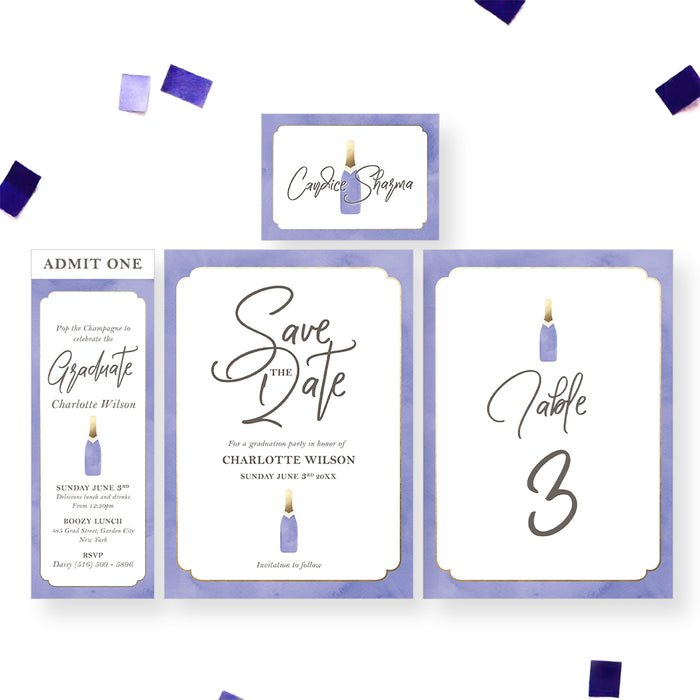 Graduation Party Invitation Pop the Champagne Design