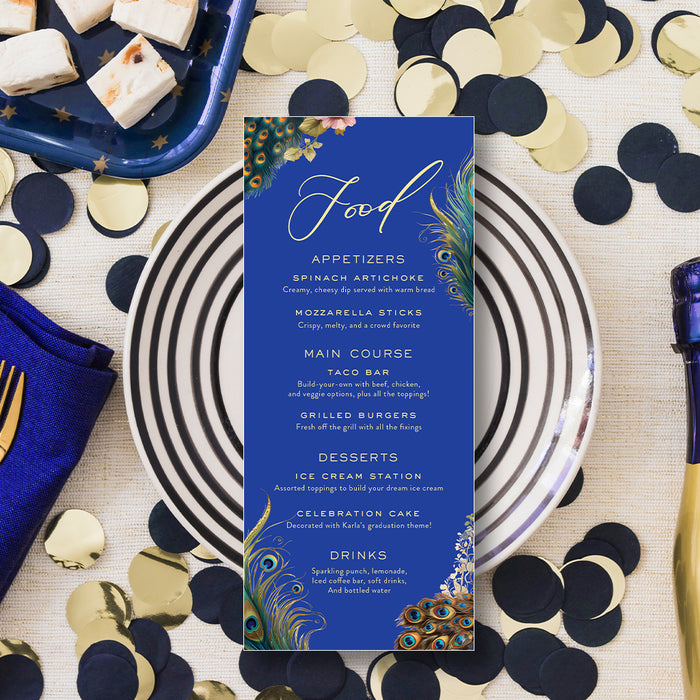 Elegant Peacock Graduation Party Invitation