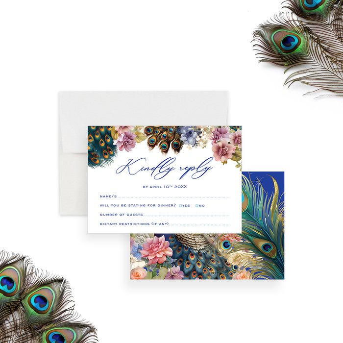 Elegant Peacock Graduation Party Invitation