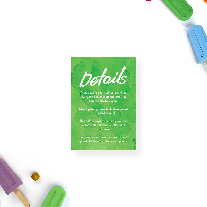 Personalized Green Ice Pop Birthday Party Invitation for Kids